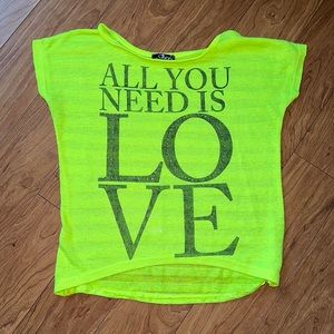 “All you need is LOVE” neon shirt